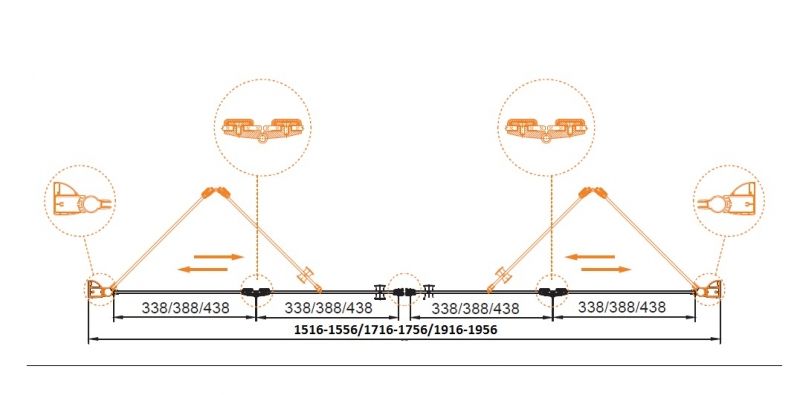 Душевая дверь в нишу Cezares ELENA-W-BS-22-180-C-Cr профиль Хром стекло прозрачное