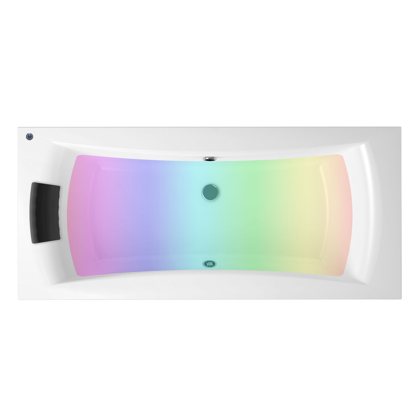 Комплект 5 в 1 Lavinia Boho Evan S4-3711020P, акриловая ванна 200x90 см, усиленный металлический каркас с монтажным набором, мягкий силиконовый подголовник, лицевой экран, хромотерапия