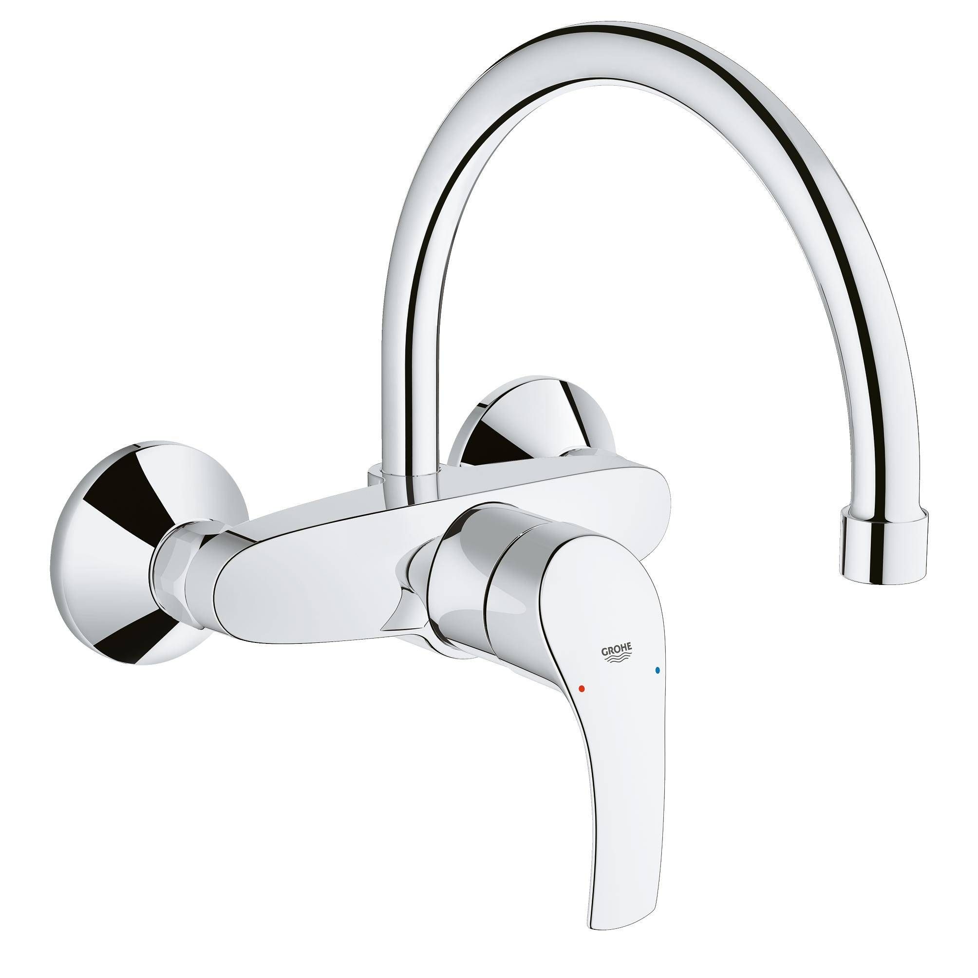 Смеситель для кухни GROHE Eurosmart new, настенный с высоким изливом, хром (32482002) Смеситель для кухни GROHE Eurosmart new, настенный с высоким изливом, хром (32482002)