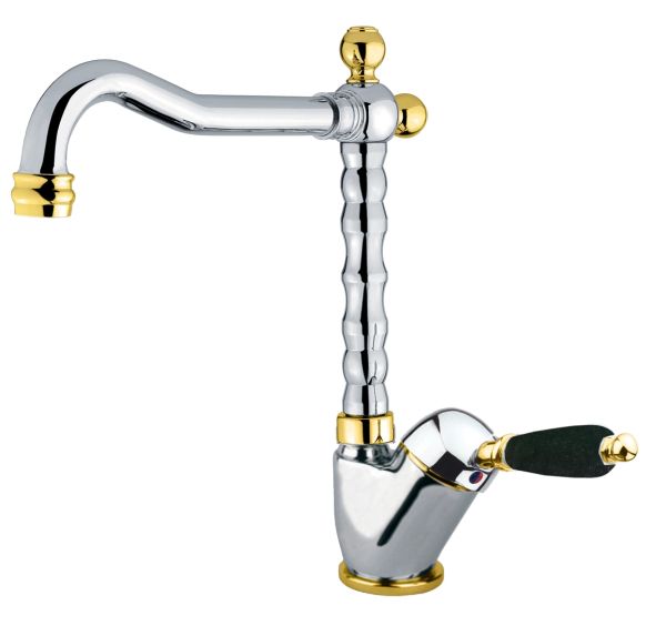 Смеситель для раковины Fiore IMPERIAL BLACK 89CO2245, хром/золото