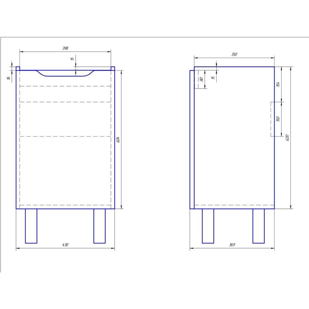 Тумба с раковиной подвесная/напольная Dreja Mini 50 см, белый, артикул 99-1201-com