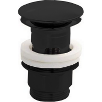 CISAL Донный клапан 1"1/4 для раковин с переливом, click-clack, цвет черный матовый