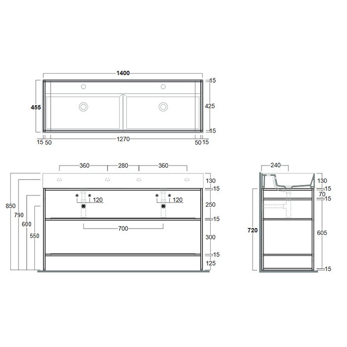 SIMAS AGILE Структура металлическая 141x46xh72 см, напольная, для раковины AG141, с 2 полками, цвет черный матовый SIMAS AGILE Структура металлическая 141x46xh72 см, напольная, для раковины AG141, с 2 полками, цвет черный матовый