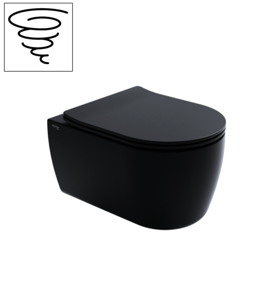 Olympia Tornado, подвесной унитаз с вихревой системой смыва, с сиденьем микролифт, цвет черный матовый