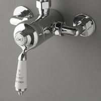 Devon Cмеситель универсальный д/скрытого и наружнего монтажа, с ручкой белой, цвет: хром