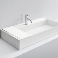 MILLDUE  Раковина  MAN 90 накладная из CRISTALPLANT ,90,4х47,2 см, с 1 отв для смесителя, цвет белый матовый