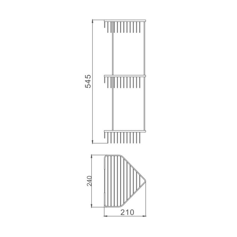 Полка металлическая угловая Haiba HB335-2, хром