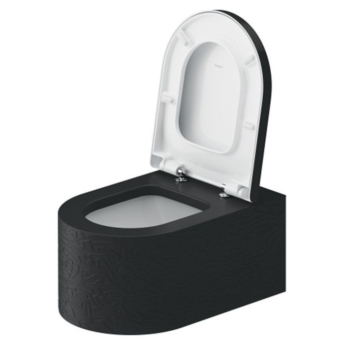 Duravit  Millio Унитаз подвесной  декор &quot;Pattern&quot;  370х570 мм, крепление в компл.,цвет темно-серый матовый