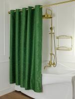 MIGLIORE Шторка L180xH200 см. для душа/ванны, текстиль, узор БАРОККО, цвет зеленый