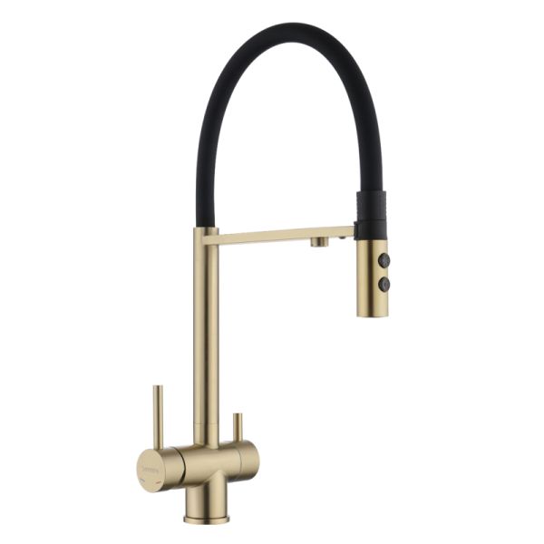 Смеситель для кухни с подключением к фильтру Fmark FS1262-C01, матовое золото