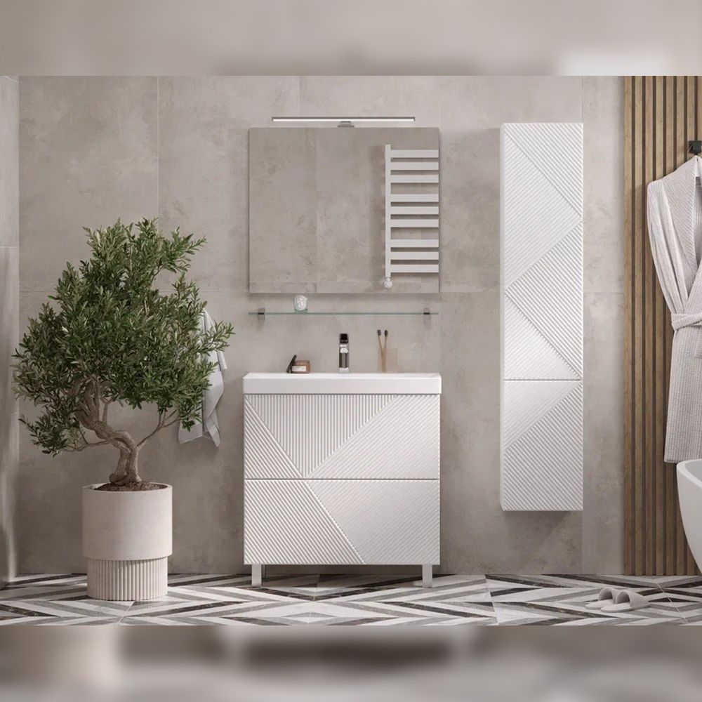 Пенал (35см) Velvex Edge pp.EDG.35, белый, артикул pp.EDG.35 белый глянец