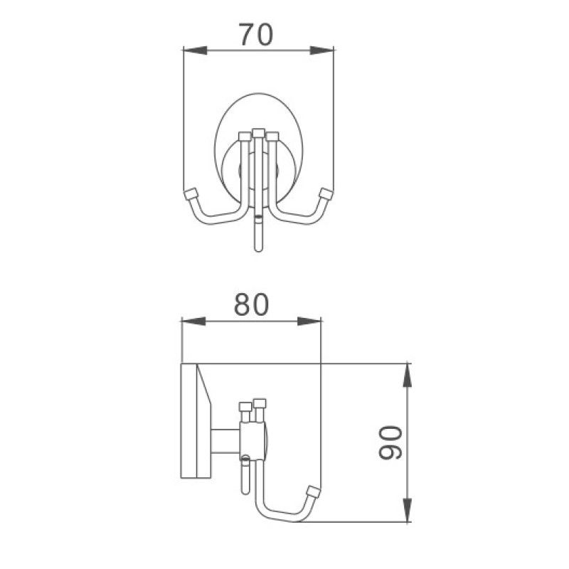 Крючок для ванной комнаты Haiba HB1605-3, хром