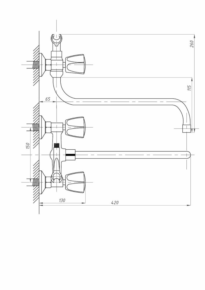 Смеситель для ванны с душем FAUZT FZs-511-17 тип См-ВУДРНШлА, артикул FZs-511-17