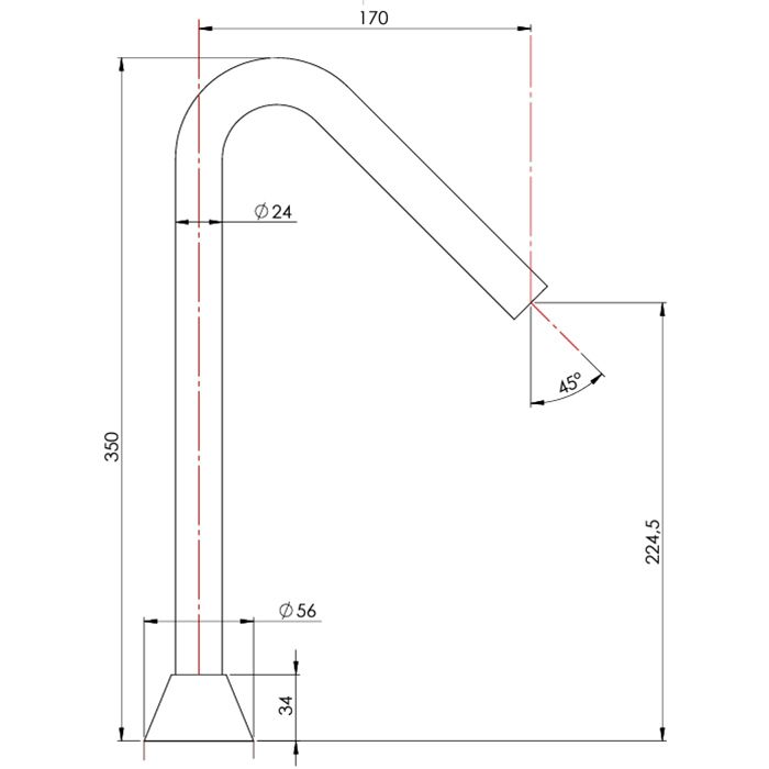 Nicolazzi Flag Излив для раковины , цвет хром