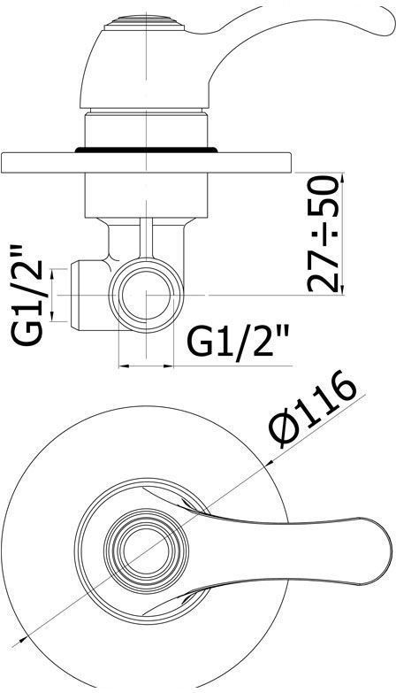 Смеситель для душа Paffoni Flavia FA010BR (с внутренней частью), артикул FA010BR