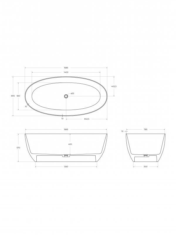 RELAX 2.0 Ванна отдельностоящая CEZARES 1700x790x570, CZR-RELAX2.0-170-79-57-AMT-PFB Аметист, артикул CZR-RELAX2.0-170-79-57-AMT-PFB