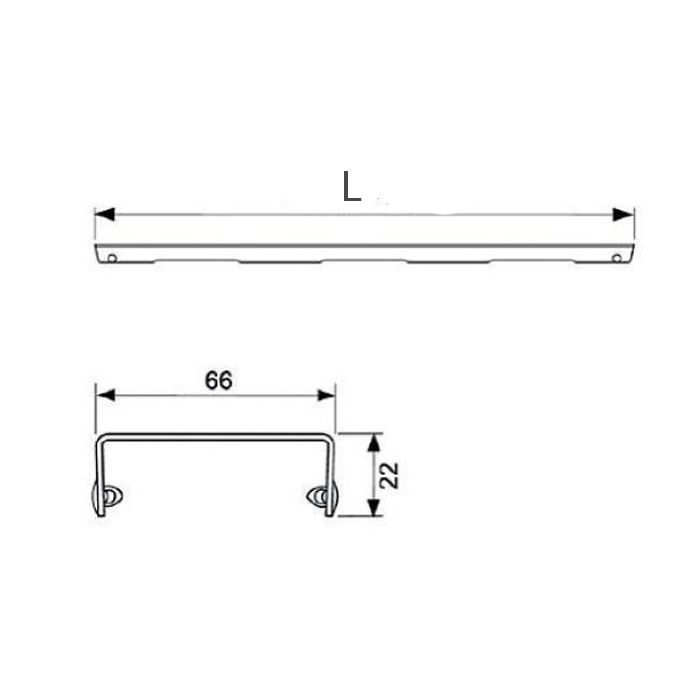 Дизайн-решетка, TECE, TECEdrainlinе, basic, ширина, мм-66, длина, мм-1200, высота, мм-22, материал-нержавеющая сталь, декоративная с перфорацией, цвет-нержавеющая сталь матовая