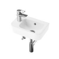 Комплект 4 в 1 Lavinia Boho One 21510472, подвесная фарфоровая раковина 37 см, смеситель, латунный сифон, угловые вентили 2 шт.