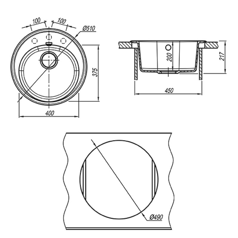 Кухонная мойка Florentina ЛАЦИО 20.290.B0510.305, грей, артикул 20.290.B0510.305