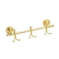 MIRELLA Планка с 3-мя двойными крючками L36 см, золото