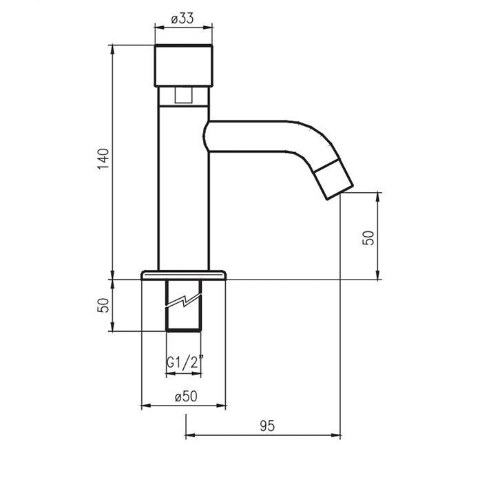 Fima Carlo Frattini Collettività Кран для раковины, на 1 отв., автоматическое выключение через 15 с., для холодной воды, цвет: хром, артикул F5181XSCR