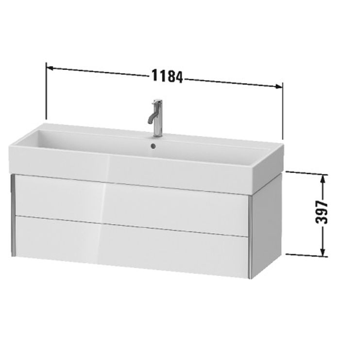 Duravit Vero Air Раковина накладная 120 cm, с переливом, с 1 отв под смеситель,, Цвет белый, артикул 2350120000