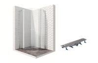 Душевой уголок Ambassador Nord 13011102-ST6, полукруглый, линейный трап, 100х100