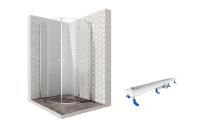 Душевой уголок Ambassador Diamond 12011101-ST5, полукруглый, линейный трап, 90х90