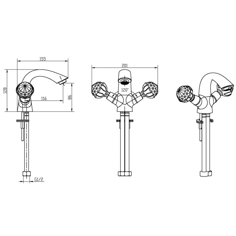 Смеситель для умывальника IMPERIALE Presente_Комплект