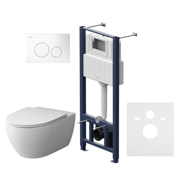 IS49001.111700 Комплект инсталляция с клав Pro L белый с подвесным унитазом Awe FlashClean с сид м/л