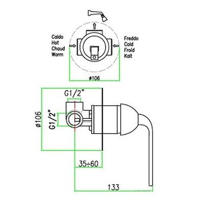 Смеситель для душа Fiore Koko 87CR7565, хром