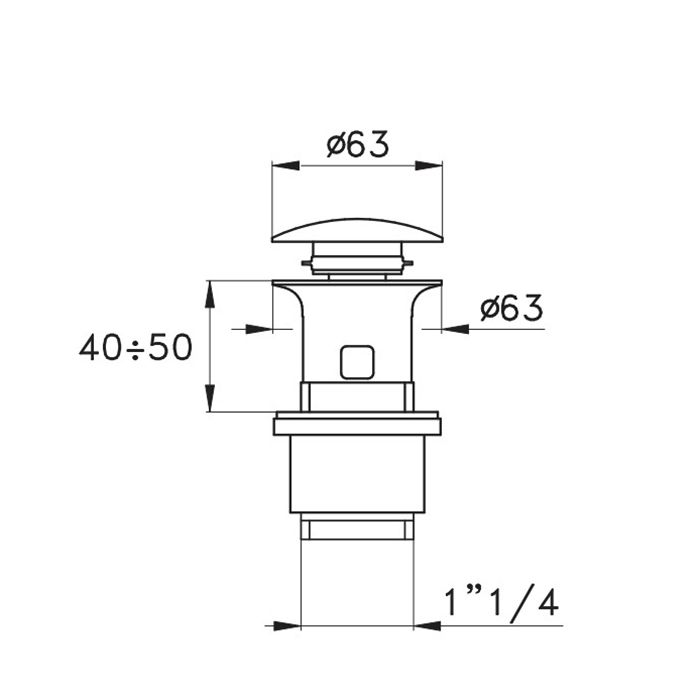 Stella Completamenti Донный клапан click-clack, цвет черный матовый