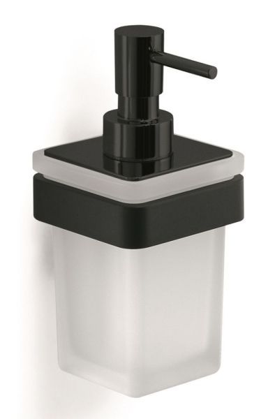 Gedy Samoa, настенный стеклянный дозатор c металлической помпой, цвет черный матовый