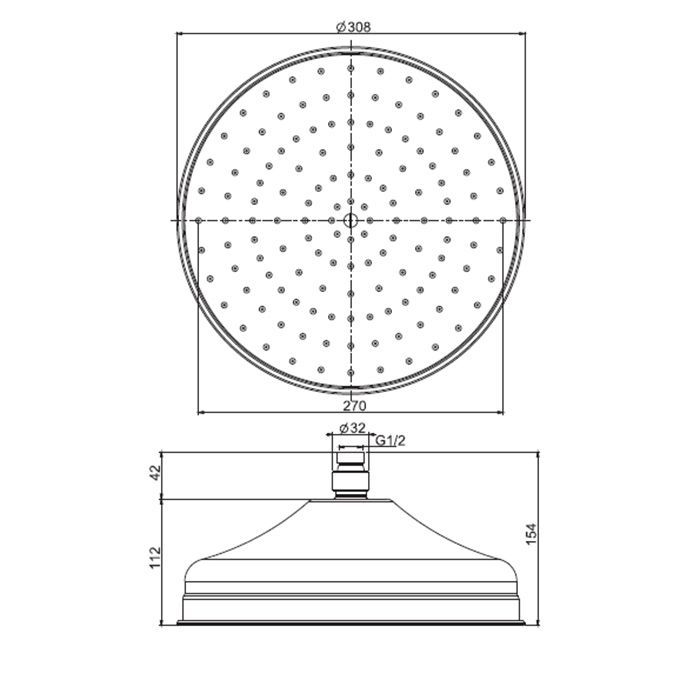 FIMA|Carlo Frattini Wellness Верхний душ из латуни Ø 300 мм., цвет золото FIMA|Carlo Frattini Wellness Верхний душ из латуни Ø 300 мм., цвет золото