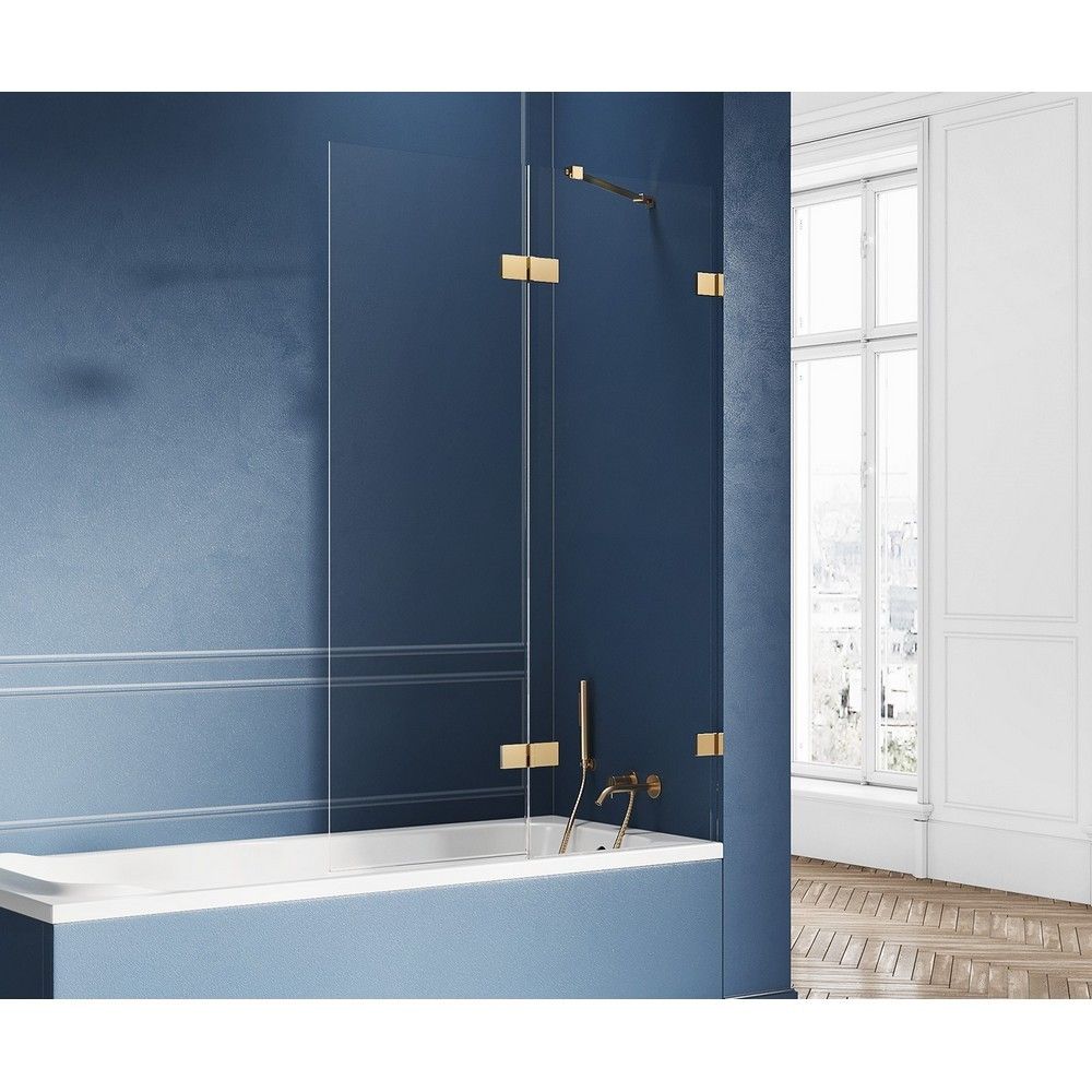 Шторка для ванны NEW TRENDY AVEXA GOLD BRUSHED 100 см EXK-2011 R (брашированное золото)