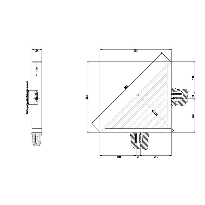 Gessi Rettangolo Полочка-решетка угловая для ванны или душа, цвет: черный