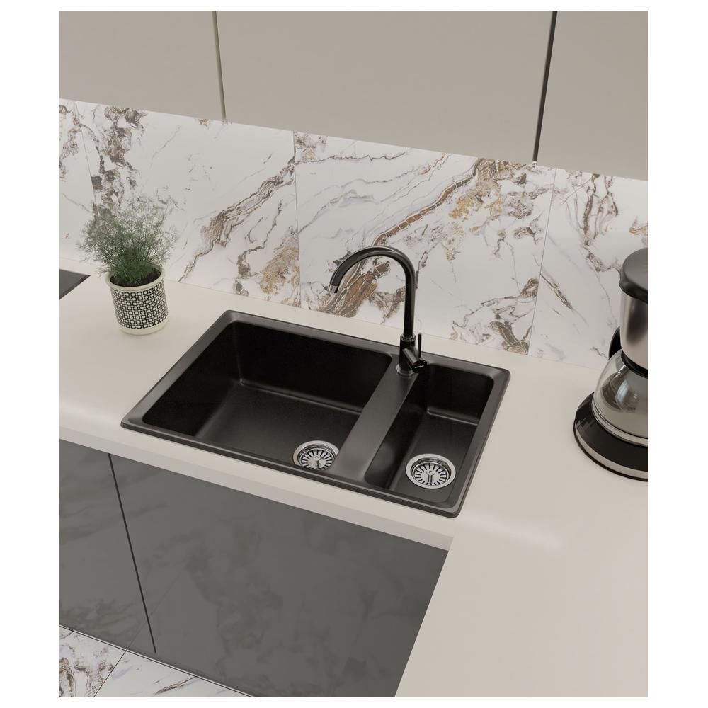 Кухонная мойка GranFest LEVEL 760K, черный, артикул LV-760K черный