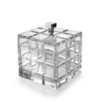 3SC Palace Баночка универсальная, 11x11xh13,5 см, с крышкой, настольная, цвет: прозрачный хрусталь/хром 3SC Palace Баночка универсальная, 11x11xh13,5 см, с крышкой, настольная, цвет: прозрачный хрусталь/хром