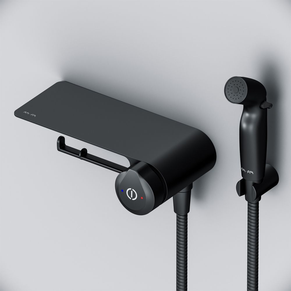 F0H85A822 X-Joy TouchReel, гигиенический набор со смесителем для душа с полкой, держателем туалетной F0H85A822 X-Joy TouchReel, гигиенический набор со смесителем для душа с полкой, держателем туалетной