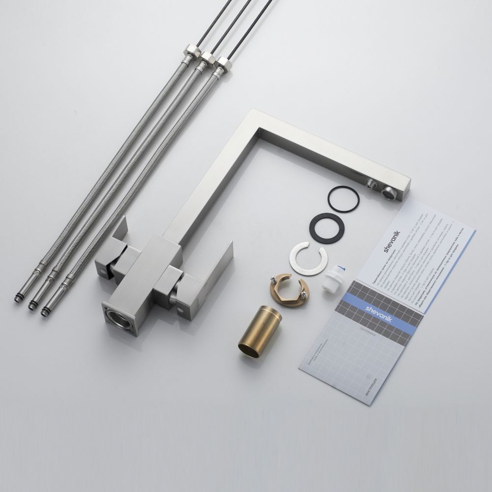 Смеситель для кухни с подключением фильтра Shevanik S148L, сатин