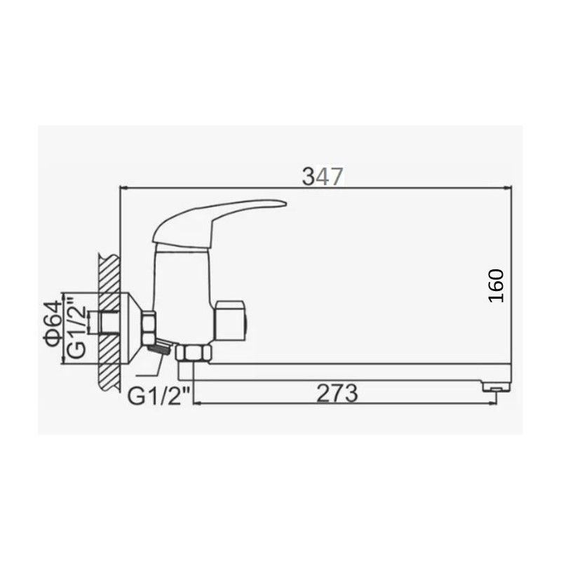 Смеситель для ванны D-Lin D146359, хром