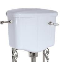 BELLA Бачок подвесной низкий, для напольного WC, с отв. для ручки слива, белая керамика