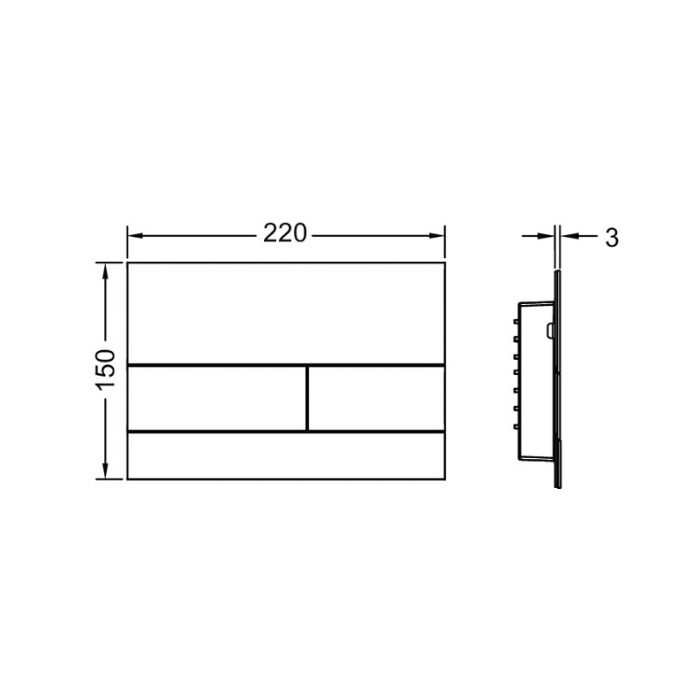 TECEsquare II. Панель смыва, металл, PVD Brushed Nickel (с покрытием против отпечатков пальцев)
