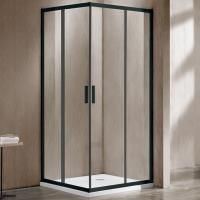 Душевые уголки Vincea Душевой уголок Garda VSS-1G900CLB, 900*900, черный, стекло прозрачное ,