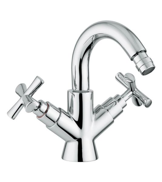 Emmevi Spirit New, двухвентильный смеситель (h21,5 см) для биде с поворотным изливом и донным клапаном, цвет зачищенное золото