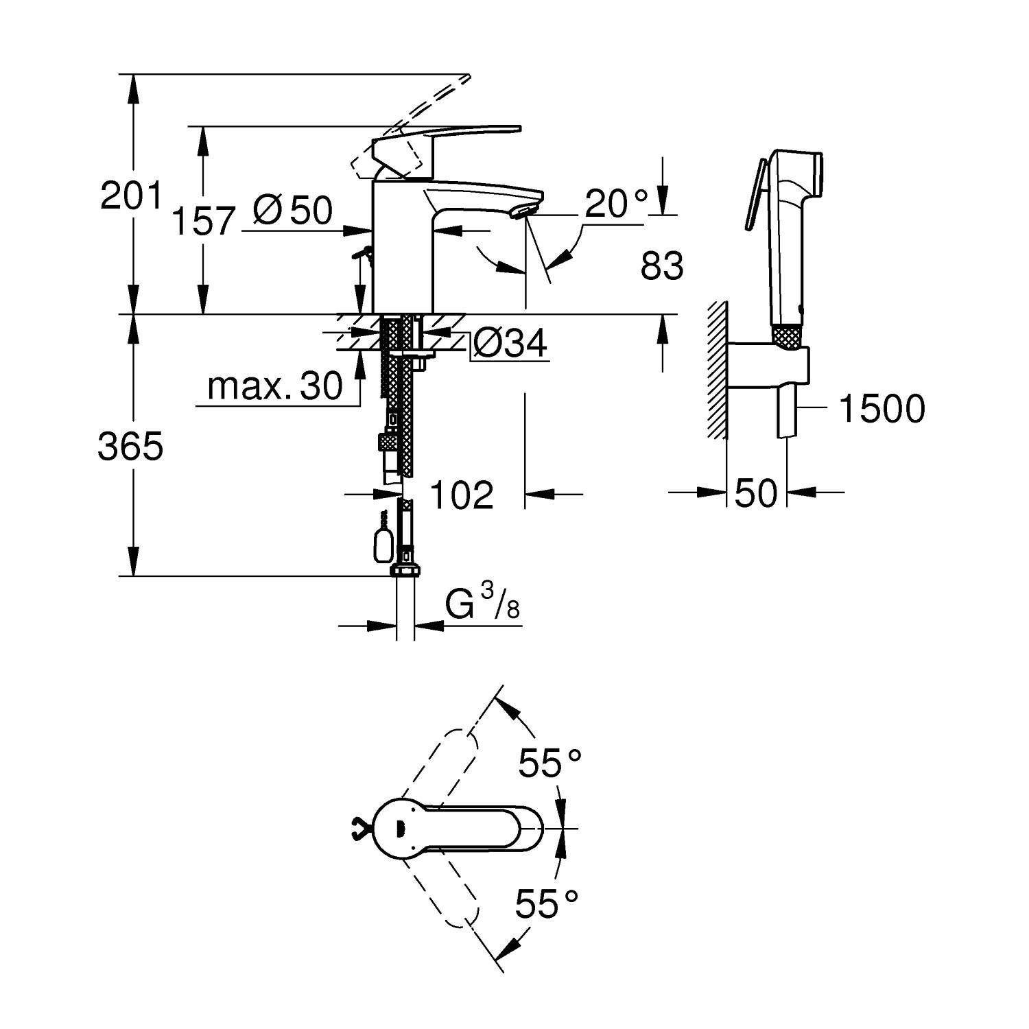 Смеситель для раковины DN 15 GROHE Eurostyle Cosmopolitan однорычажный S-Size, хром (23953003) Смеситель для раковины DN 15 GROHE Eurostyle Cosmopolitan однорычажный S-Size, хром (23953003)