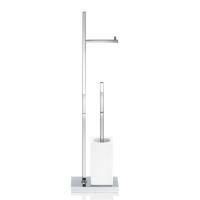 Decor Walther DW 6710 Напольная стойка с ершиком и бумагодержателем, фарфор, цвет: хром / белый