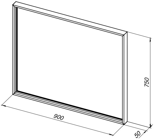 Зеркало De Aqua Алюминиум 90 LED черный