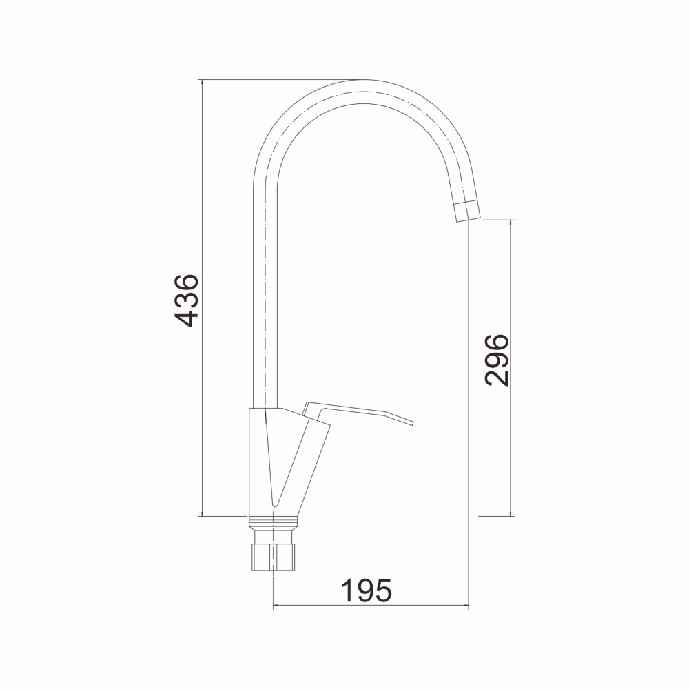 Смеситель для кухни FASHUN A4158, хром
