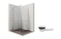 Душевой уголок Ambassador Diamond 12011106L-MA1, квадратный, точечный трап, 100х100